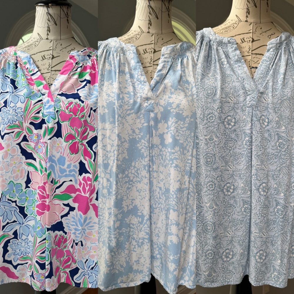 Bundle of 3 EUC Crown & Ivy Floral Peasant Tops. Size XL